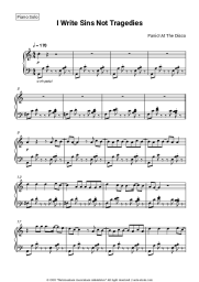 Sheet music, chords Panic! At the Disco - I Write Sins Not Tragedies