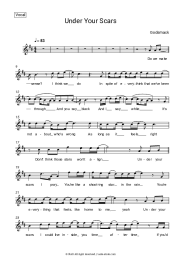 Sheet music, chords Godsmack - Under Your Scars