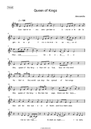 Sheet music, chords Alessandra - Queen of Kings