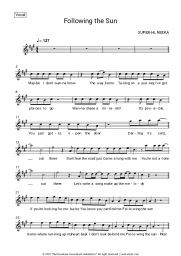 Sheet music, chords SUPER-Hi, Neeka - Following the Sun