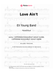 Sheet music, chords Eli Young Band - Love Ain't
