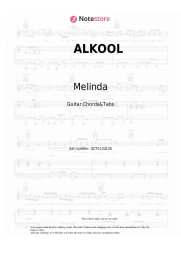 Sheet music, chords Melinda, Finem - ALKOOL