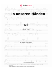 Sheet music, chords Juli - In unseren Händen