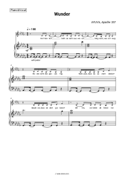 Sheet music, chords AYLIVA, Apache 207 - Wunder