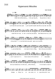 Sheet music, chords Sam Fender - Hypersonic Missiles