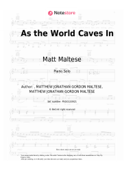 Sheet music, chords Matt Maltese - As the World Caves In