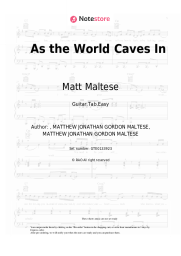 Sheet music, chords Matt Maltese - As the World Caves In