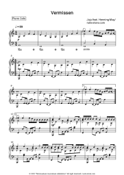 Sheet music, chords Juju, Henning May - Vermissen