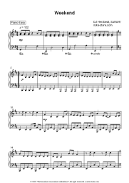 Sheet music, chords DJ Herzbeat, SARAH - Weekend