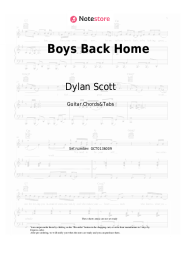 Sheet music, chords Dylan Scott, Dylan Marlowe - Boys Back Home