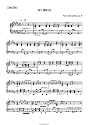 Sheet music, chords Tom Jones, Mousse T. - Sex Bomb