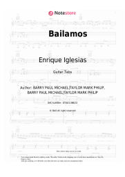 Sheet music, chords Enrique Iglesias - Bailamos