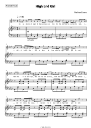 Sheet music, chords Nathan Evans - Highland Girl