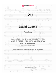 Sheet music, chords David Guetta, Justin Bieber - 2U