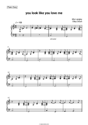 Sheet music, chords Ella Langley, Riley Green - you look like you love me