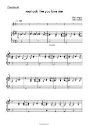 Sheet music, chords Ella Langley, Riley Green - you look like you love me