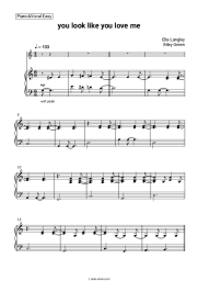 Sheet music, chords Ella Langley, Riley Green - you look like you love me