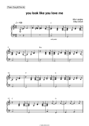 Sheet music, chords Ella Langley, Riley Green - you look like you love me