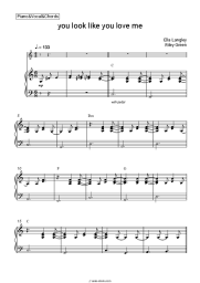 Sheet music, chords Ella Langley, Riley Green - you look like you love me