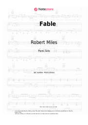 Sheet music, chords Robert Miles - Fable