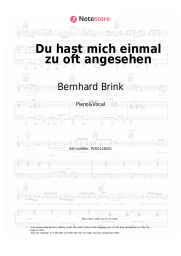Sheet music, chords Bernhard Brink, Sonia Liebing - Du hast mich einmal zu oft angesehen