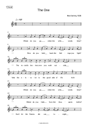 Sheet music, chords Rea Garvey, VIZE - The One