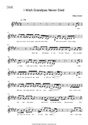 Sheet music, chords Riley Green - I Wish Grandpas Never Died