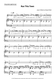 Sheet music, chords Jay-Z, Rihanna, Kanye West - Run This Town