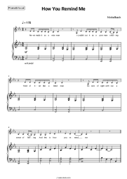 Sheet music, chords Nickelback - How You Remind Me