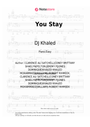 Sheet music, chords DJ Khaled, Meek Mill, J Balvin, Lil Baby, Jeremih - You Stay
