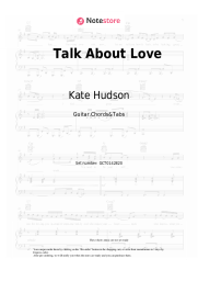 Sheet music, chords Kate Hudson - Talk About Love