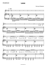 Sheet music, chords Rohony & Manene - Letná