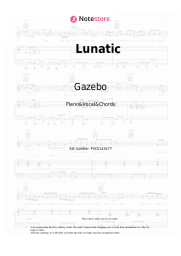 Sheet music, chords Gazebo - Lunatic