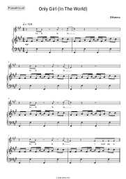 Sheet music, chords Rihanna - Only Girl (In the World)