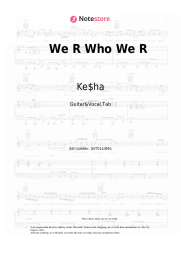 Sheet music, chords Ke$ha - We R Who We R