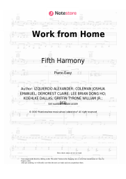 Sheet music, chords Fifth Harmony, Ty Dolla Sign - Work from Home