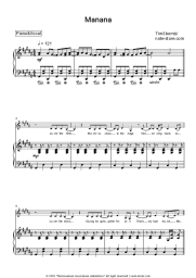 Sheet music, chords Tim3bomb - Manana