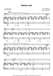 Sheet music, chords Les Frangines - Donnez-moi