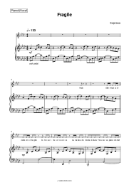 Sheet music, chords Soprano - Fragile