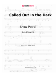 Sheet music, chords Snow Patrol - Called Out In the Dark