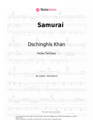 Sheet music, chords Dschinghis Khan - Samurai