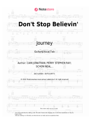 Sheet music, chords Journey - Don't Stop Believin'