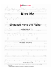 Sheet music, chords Sixpence None the Richer - Kiss Me