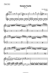 Sheet music, chords Wolfgang Amadeus Mozart - Sonata No.16 In C Major, K.545