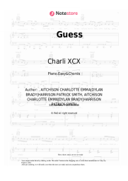 Sheet music, chords Charli XCX, Billie Eilish - Guess