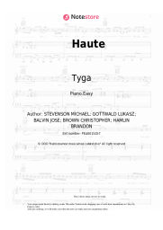 Sheet music, chords Tyga, J Balvin, Chris Brown - Haute