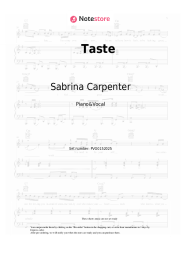 Sheet music, chords Sabrina Carpenter - Taste