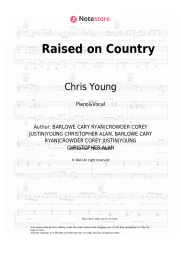 Sheet music, chords Chris Young - Raised on Country