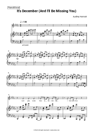 Sheet music, chords Audrey Hannah - It's December (And I'll Be Missing You)