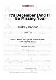 Sheet music, chords Audrey Hannah - It's December (And I'll Be Missing You)